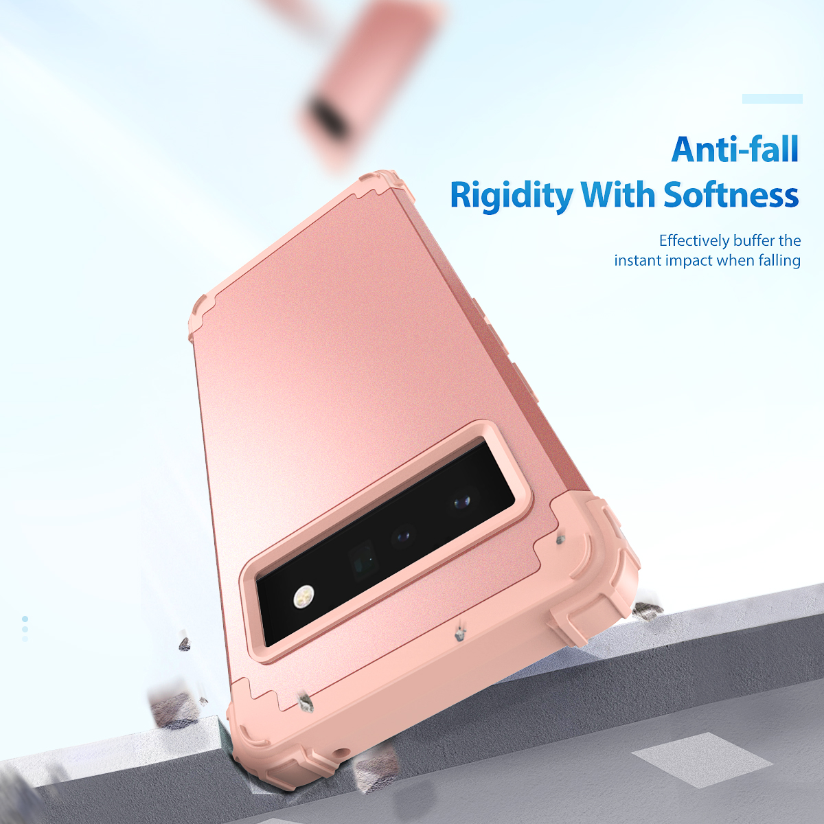 Generic Google Pixel 6 Pro Case, Hybrid Soft Silicone Hard PC Back Bumper 3 In 1 Rugged Heavy