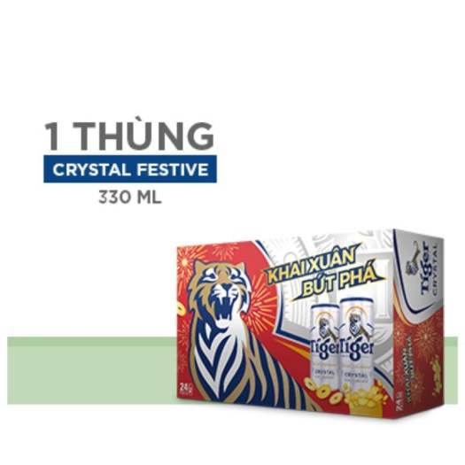 Thùng 24 lon bia Tiger Crystal mẫu tết Nước Tăng Lực VinMart co