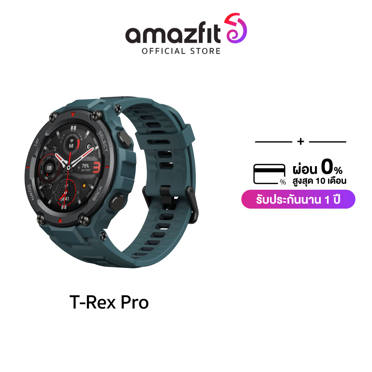 Best Seller Amazfit T Rex Pro Smartwatch ม GPS แบตอด 18 วน กนนำ