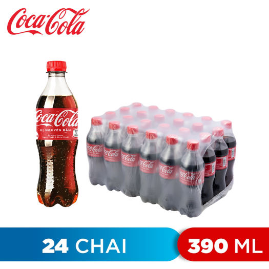 THÙNG 24 CHAI NƯỚC NGỌT VỊ NGUYÊN BẢN ORIGINAL TASTE COCA COLA 390ML