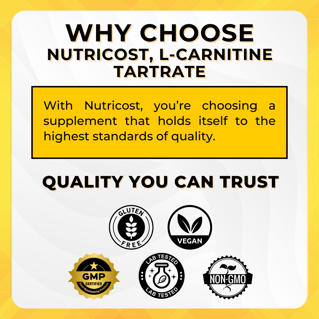 Nutricost L Carnitine Tartrate Fat Burner Boost Energy Recovery