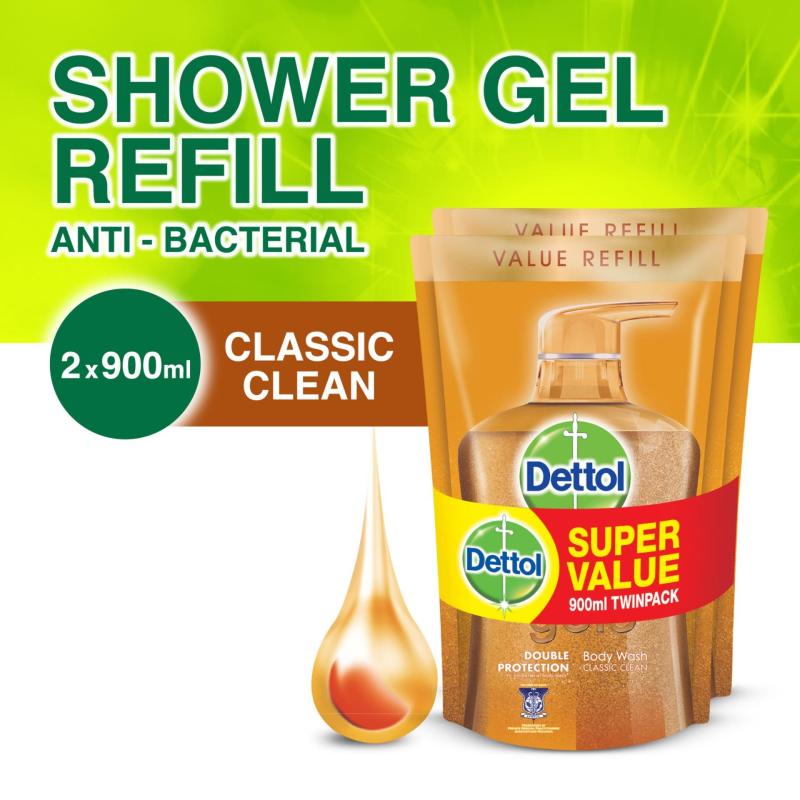 Buy Dettol Gold Classic Clean Body Wash - Refill Twin Pack 900ML x 2 Singapore