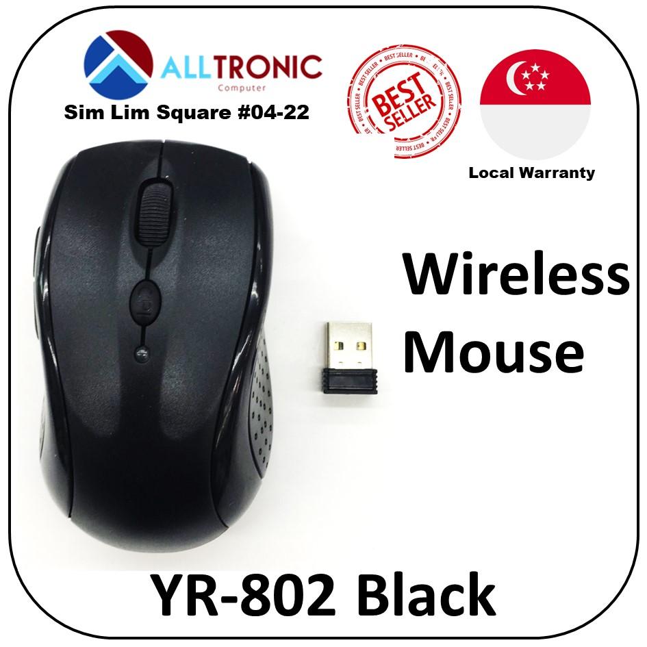 Wireless Mouse 2.4Ghz YR-802 Support up to 10 Meter Range Black/Silver/Blue/Red