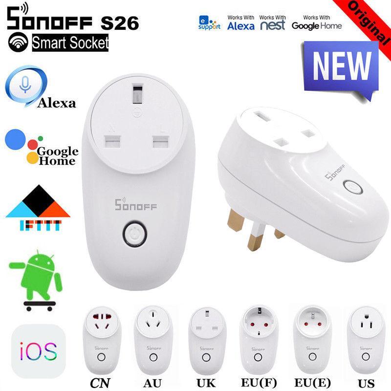 Qooiu Sonoff S26 wifi wireless remote control socket smart timer plug Smart Home Power Socket - UK - intl