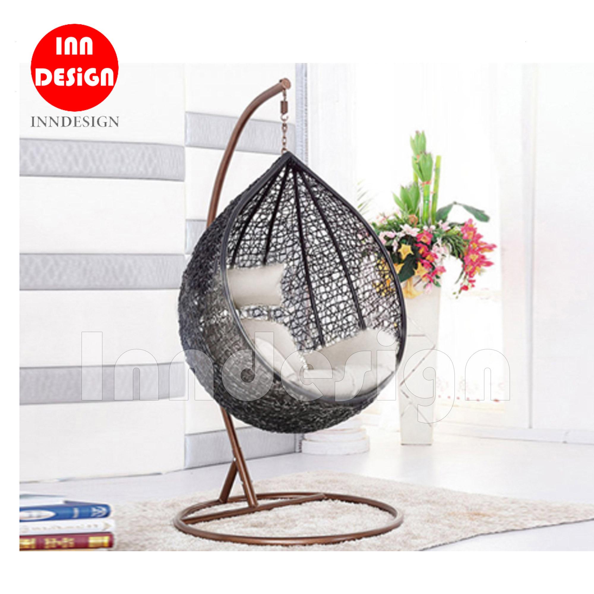 Coco Swing Chair / Lounge Chair / Relax Chair (Black + Beige)