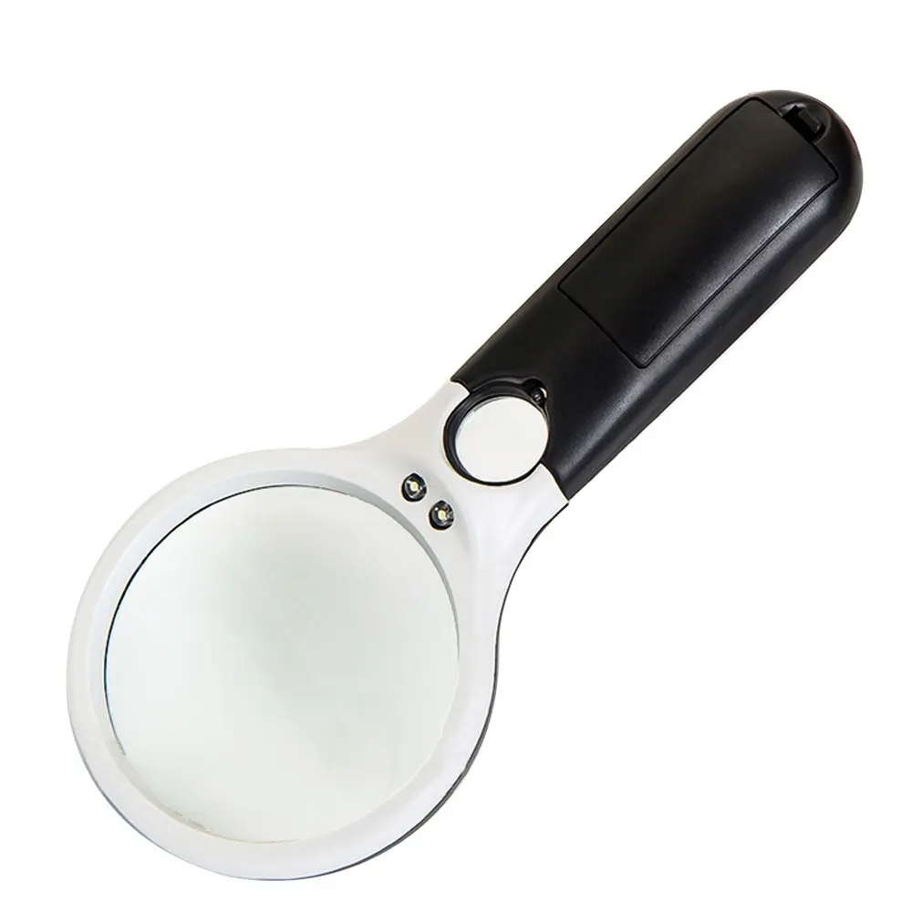 map reading magnifying glass with light