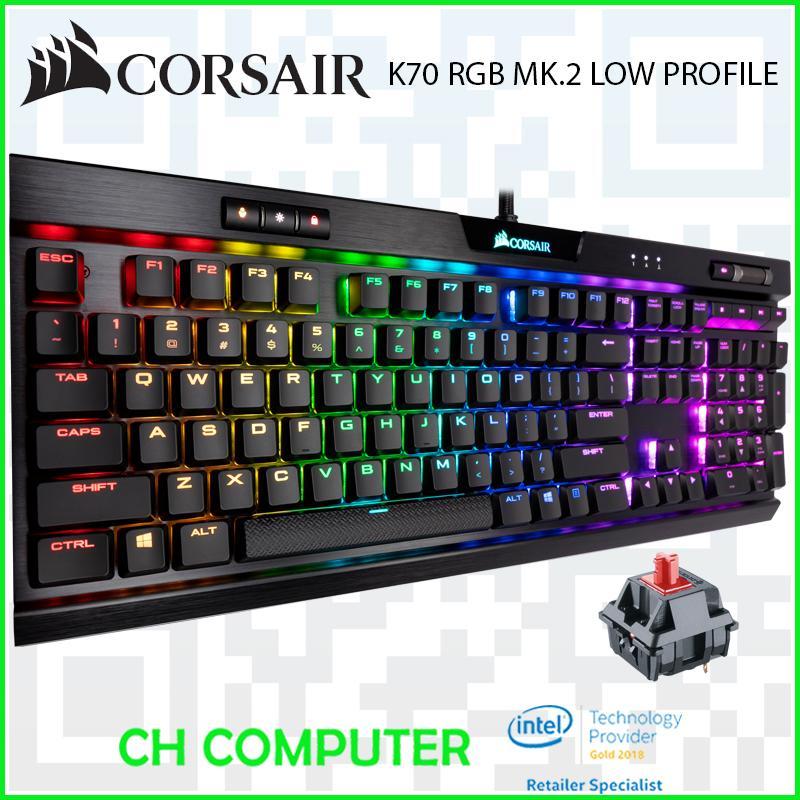 Corsair K70 RGB MK.2 Low Profile Mechanical Gaming Keyboard — CHERRY® MX Low Profile Red Singapore