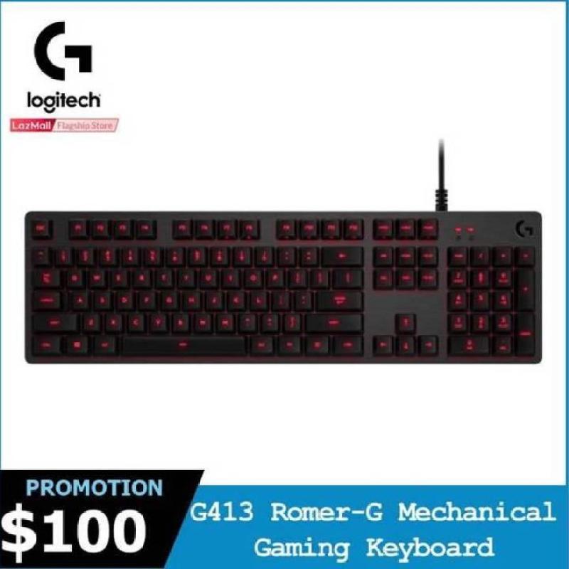Logitech G413 Backlit Mechanical Gaming Keyboard with USB Pass-through and Romer-G Key #GearUpForRewardsSep2018 Singapore