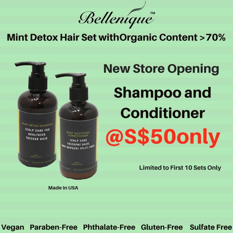 Buy Bellenique hair and scalp care Mint Detox shampoo and Conditioner value set Singapore