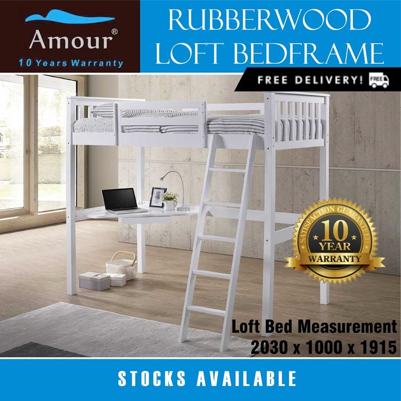 High Quality Beds Bedroom Furniture Lazada Sg Singapore Amour Brand Single Size Wooden Loft Bed Best In Lazada