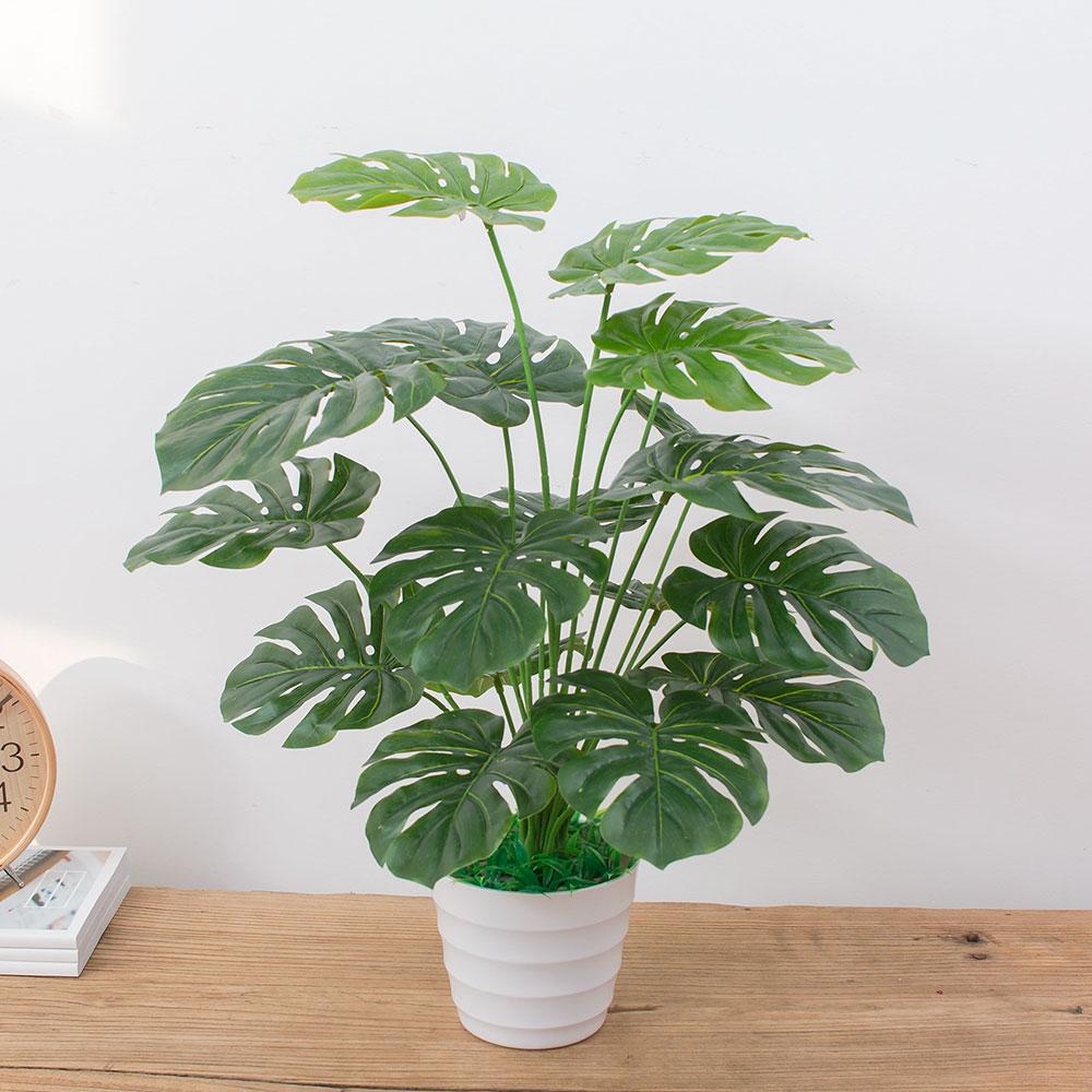 Artificial Plant Potted Plant Simulated Plants Model Epipremnum Aureum Potted Plant with Basin Living Room Landing Snnei Simulated Green Plants Corsage