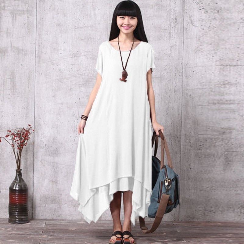 white long sleeve summer dress