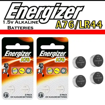 2 Set Energizer A76 / LR44 1.5v Button Cell Battery Pack (4 Pieces)