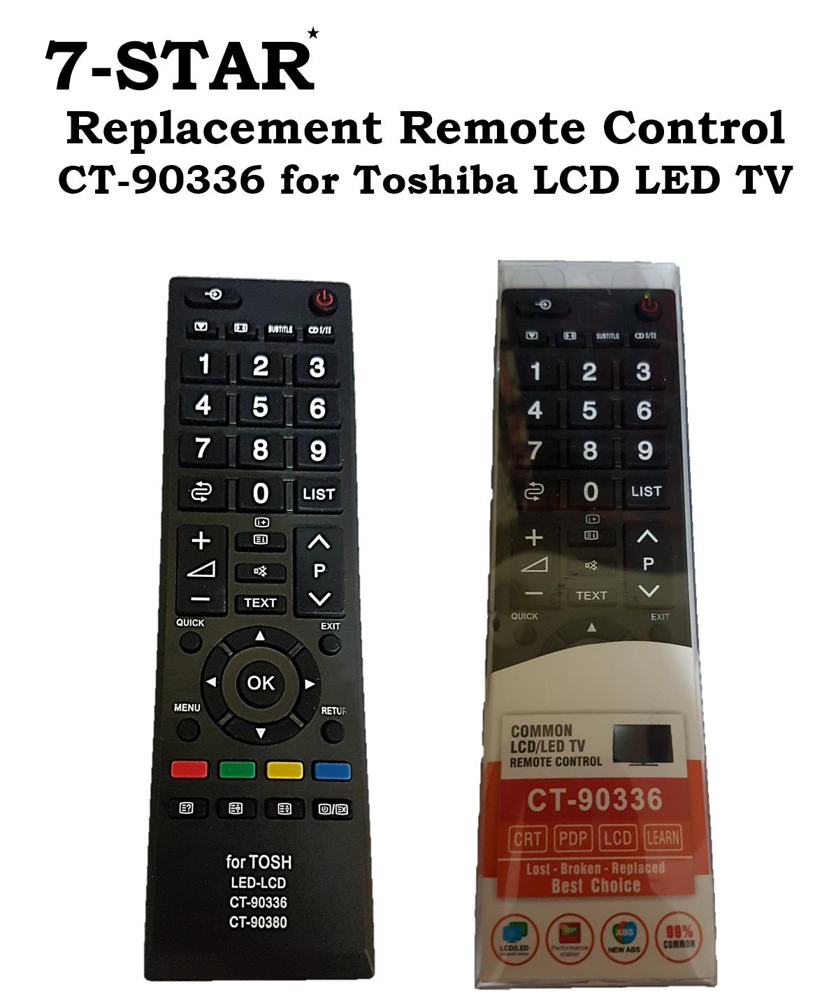 Replacement Remote Control CT-90336 for Toshiba LCD LED TV - Toshiba Universal  TV Remote