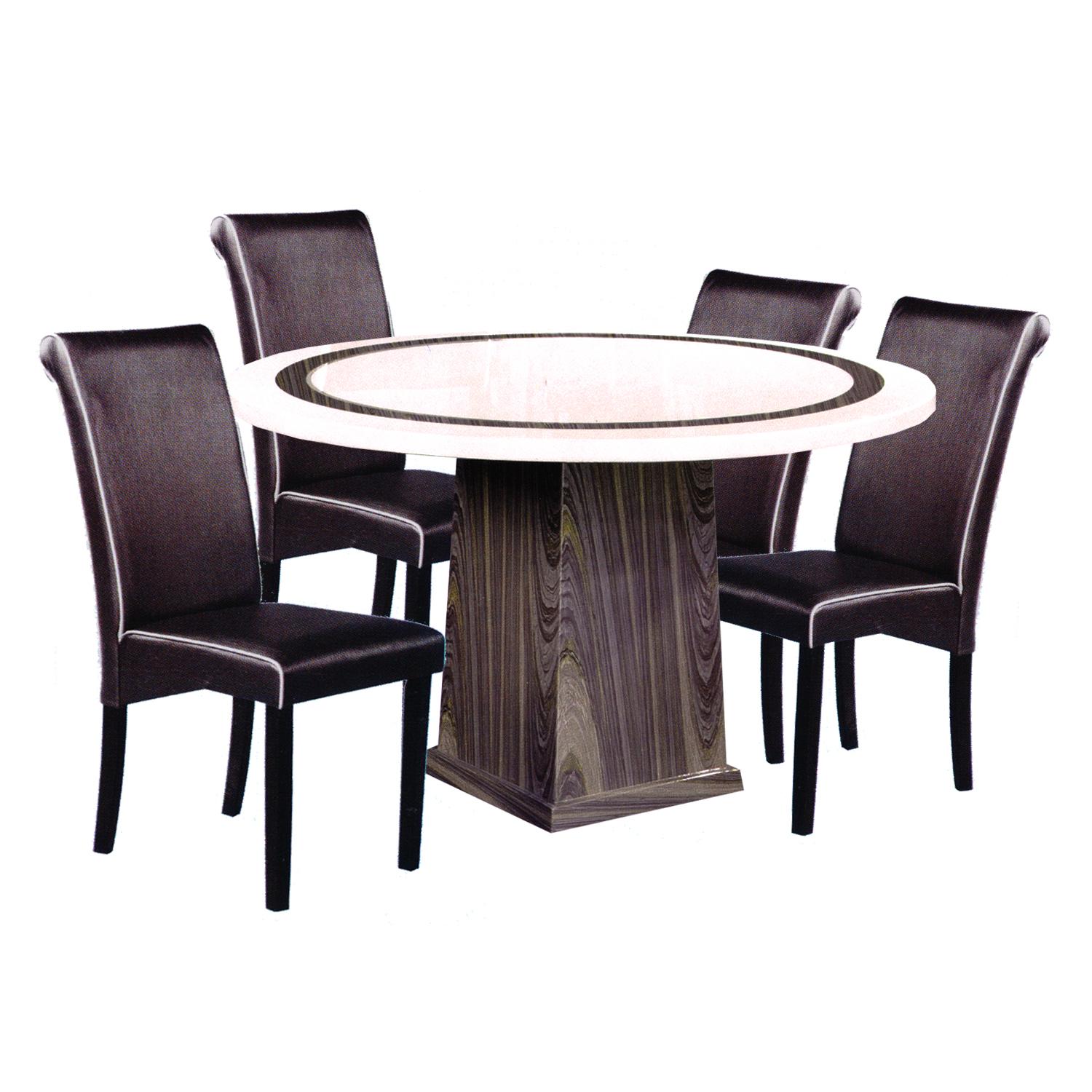 SORA / BARRY 1 + 6 Marble Top Dining Set