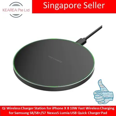 (Courier Delivery) Qi Wireless Charger Station for iPhone X 8 10W Fast Wireless Charging for Samsung S8/S8+/S7 Nexus5 Lumia USB Quick Charger Pad