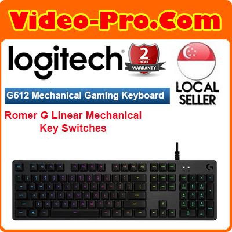 Logitech G512 Carbon RGB Backlit Mechanical Gaming Keyboard w/Romer-G Linear Key Switches 920-008762 Singapore