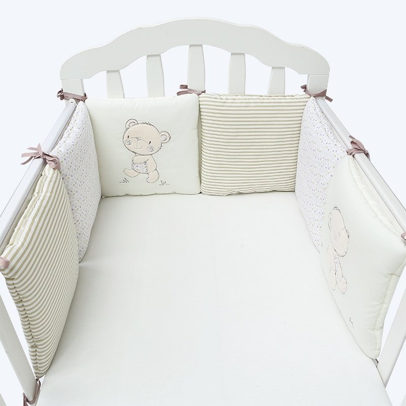 6pcs Set Baby Crib Bed Bumper Cushion Fence Cover Baby Protector