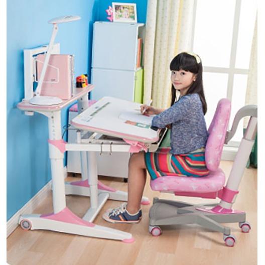 Pink E1100 Kids Ergonomic Study Table (Includes White Rack)