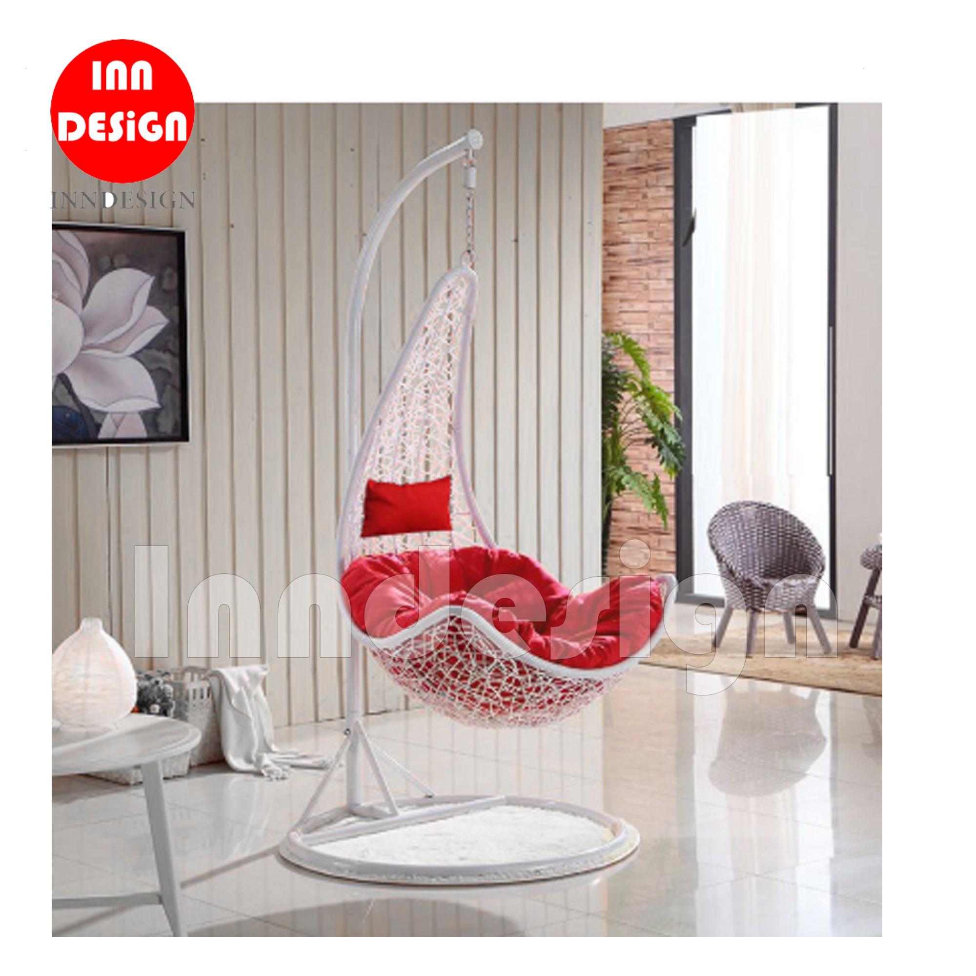 Miki Swing Chair Lounge Chair Relax Chair White Red