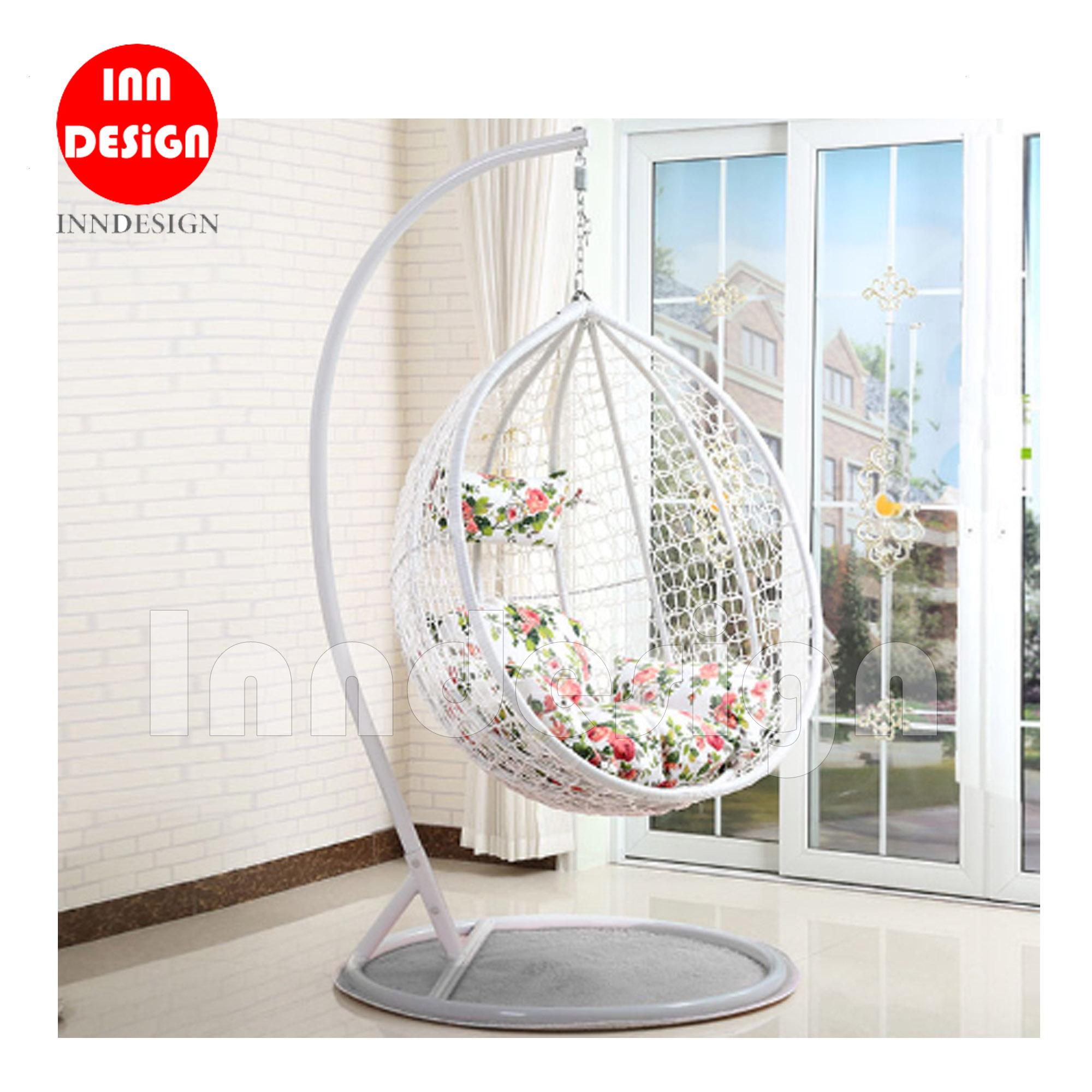 Coco Swing Chair / Lounge Chair / Relax Chair (White + Flower)