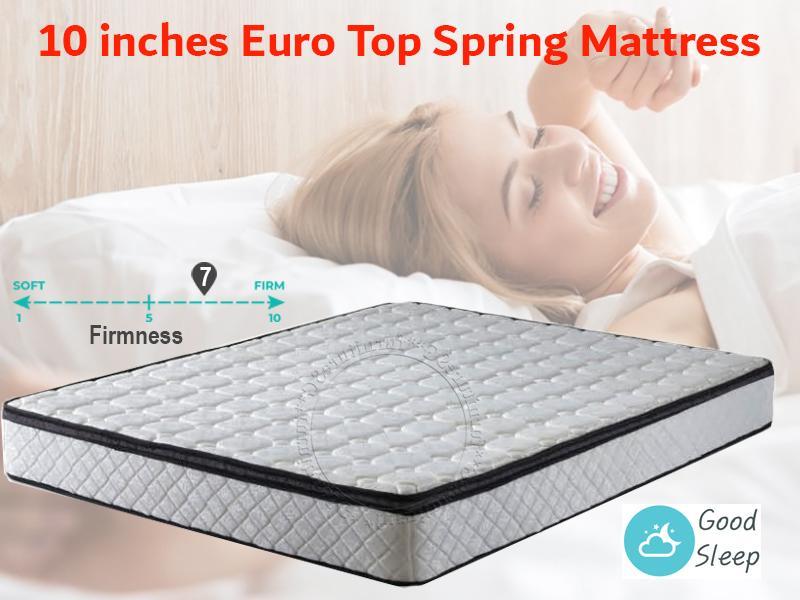 FurnitureSG 10 inches EuroTop Spring Mattress
