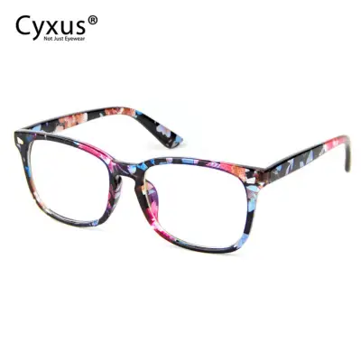 Cyxus Computer Glasses Blocking Blue Light UV Anti Eyestrain Floral Print Frame Reading Eyewear