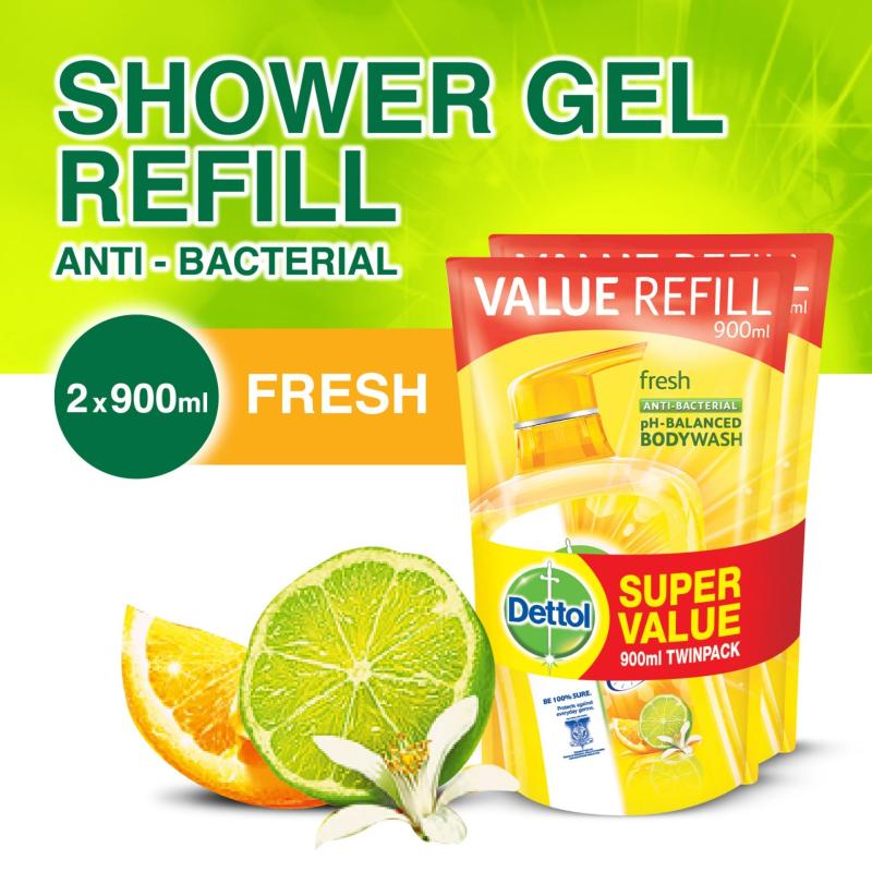 Buy 2x Dettol Anti-Bacterial Body Wash Fresh Refill 900G Singapore