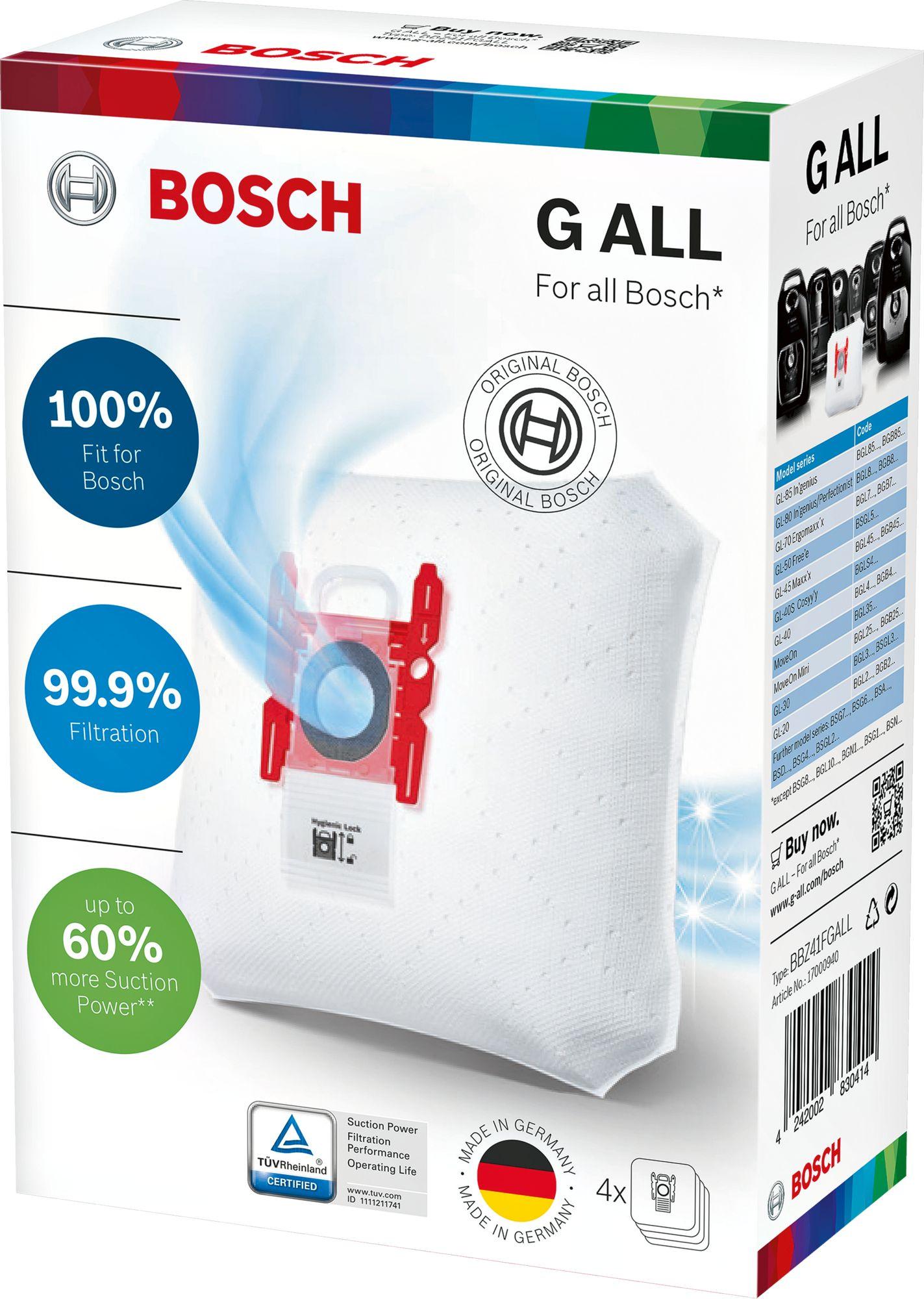 Buy Vacuum Cleaners Accessories Brush Bosch Vacuum Cleaner Bag PowerProtect Dustbag BBZ41FGALL