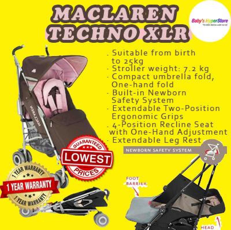 Maclaren Techno XLR★ FREEHead hugger Shoulder Pads★ birth to 25kg★7.2 kg★ FULLY RECLINABLE Singapore