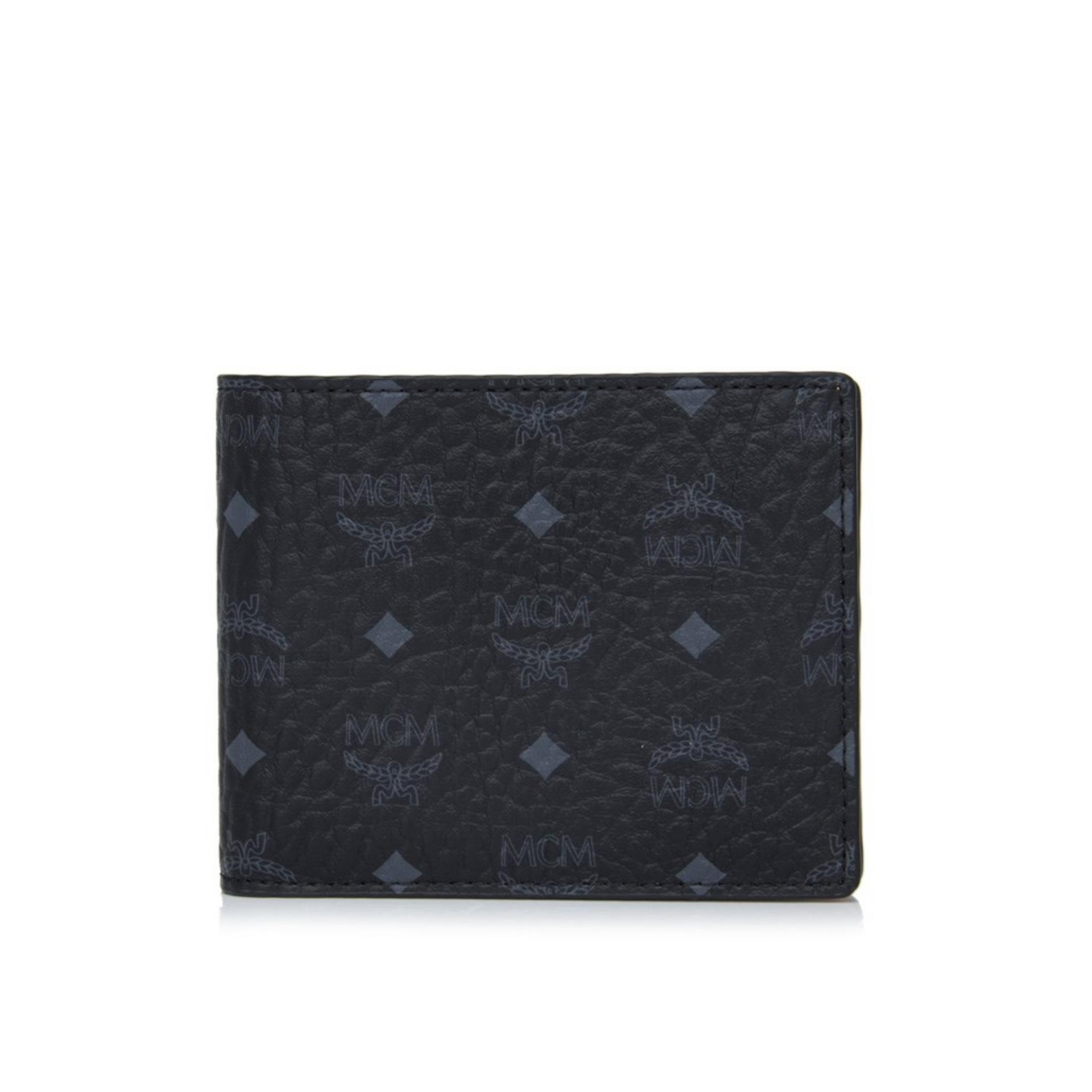 Mcm Claus Small Bifold Wallet Black Mxs6avi35bk001