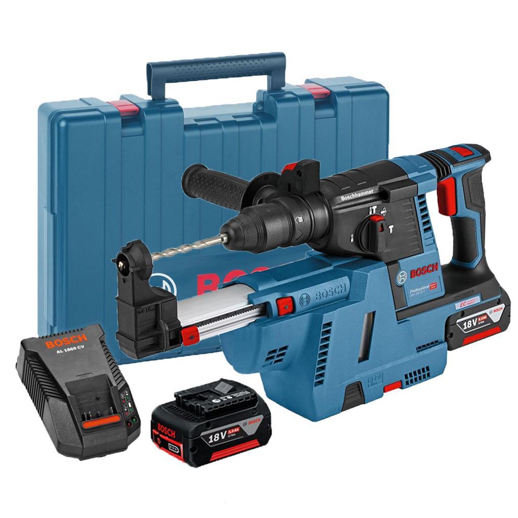 Bosch Cordless 18V Rotary Hammer GBH 18V-26 + GDE 18V-16