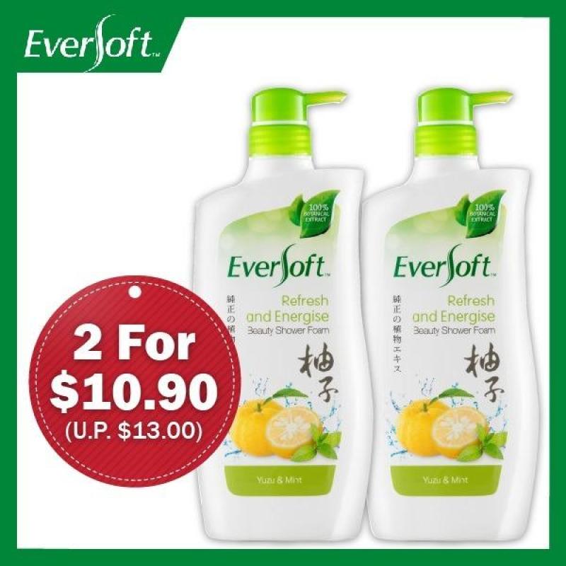 Buy Eversoft Shower Foam Bundle (Refresh & Energise - Yuzu and Mint) 800ml x 2 Singapore