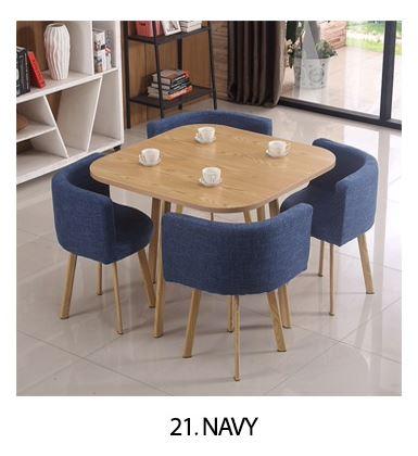 JIJI Spacious Coffee Dining Set (Free Installation) - Fabric Seat (1+4) / Dining Furniture / Tables (SG)