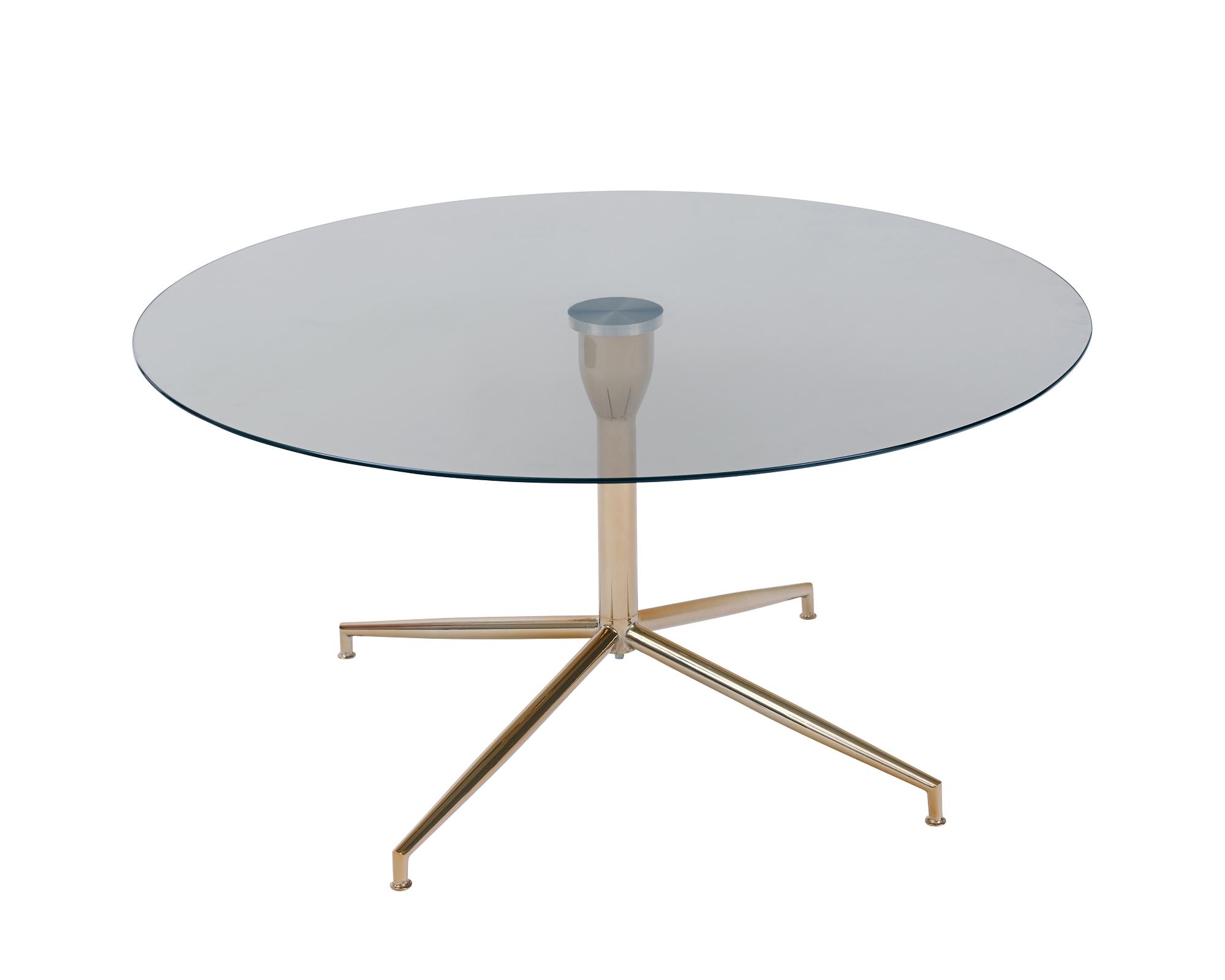 Bo Living SEA Salduba Rose Gold Tempered Glass Coffee Table