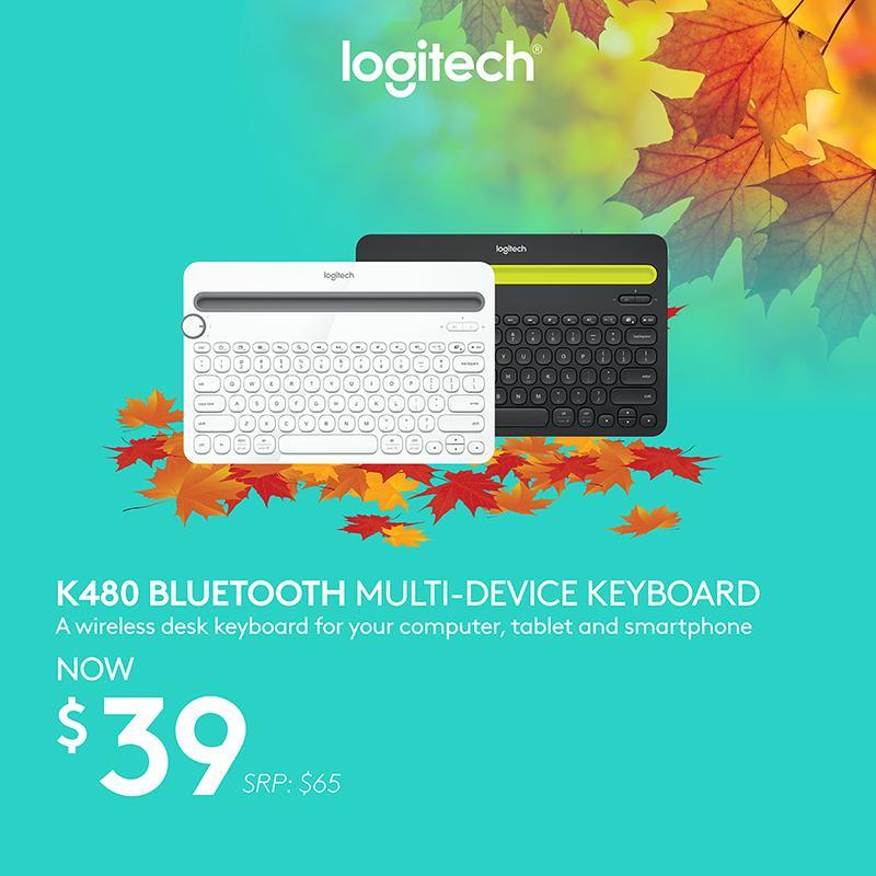 Logitech K480 White Bluetooth Multi-Device Keyboard (iOS, Android, OSX, iPhone) #Autumn2018Sale Singapore
