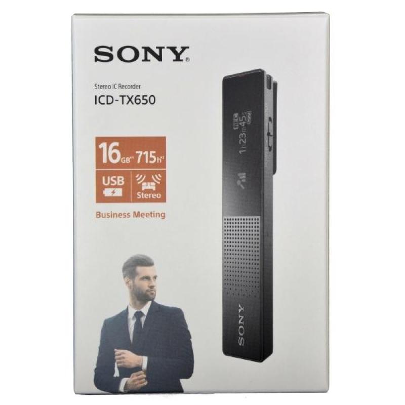 Sony ICD-TX650 Slim High Quality Digital Voice Recorder 16GB MP3 Player Black Singapore
