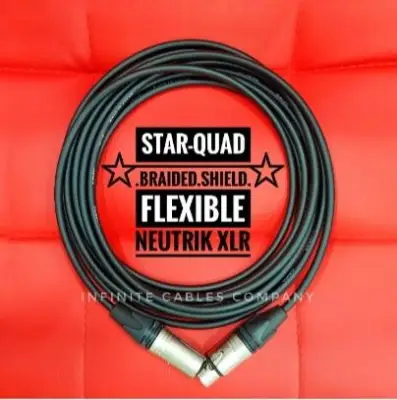 *** 1-METER *** Microphone Cable - NEUTRIK XLR Connectors with Canare Star-Quad Cable