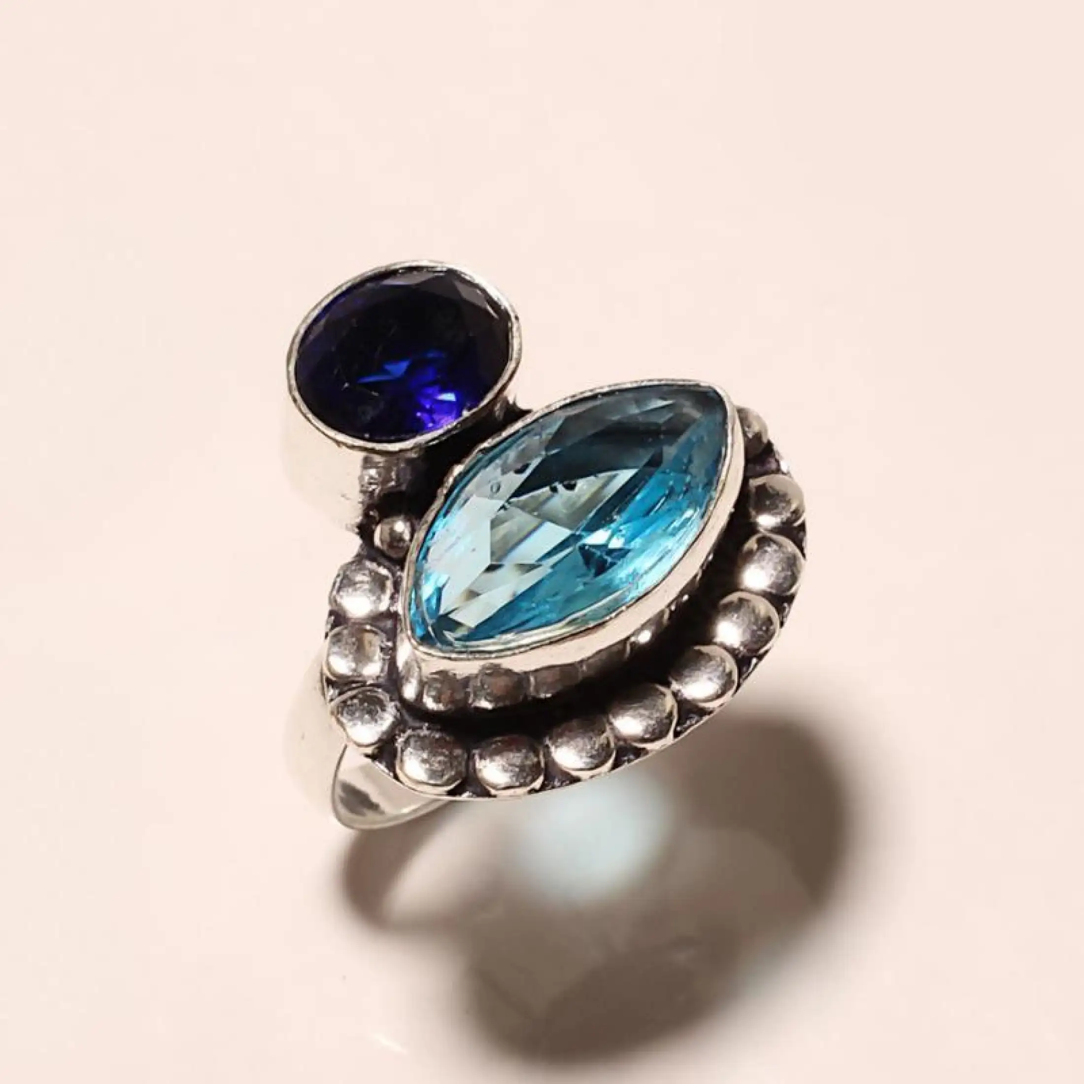 7 Gm Sny 925 Silver Plated Blue Topaz Blue Sapphire Ring 8 5 Bkd0004288 Lazada Singapore