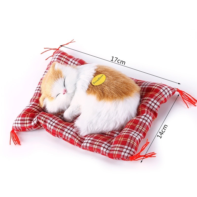 2016 Simulation Animal Doll Plush Sleeping Cats Toy with Sound Kids ...