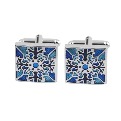 OH 1 Pair Classic Mens Wedding Party Gift Shirt Square Blue Cufflinks Cuff Links