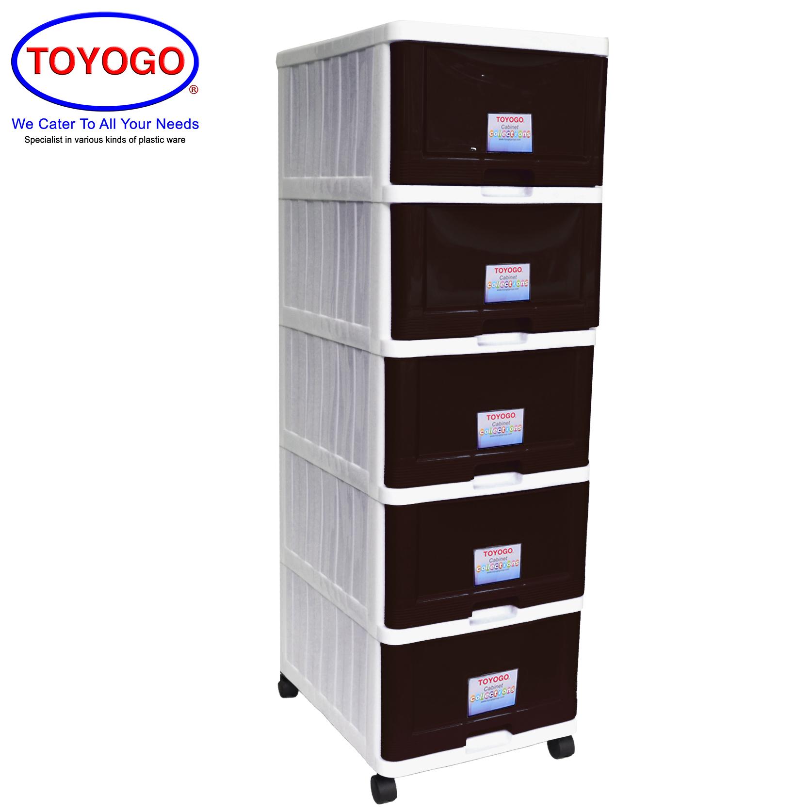 Toyogo Plastic Storage Cabinet Drawer With Wheels 5 Tier 707 Singapore