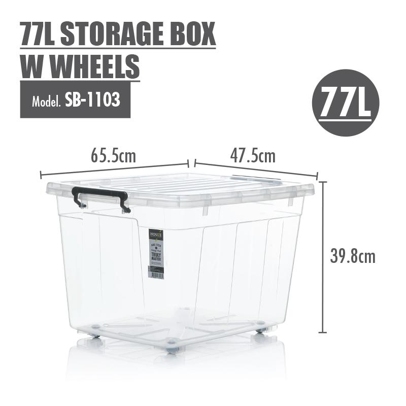HOUZE - 77L Storage Box with Wheels