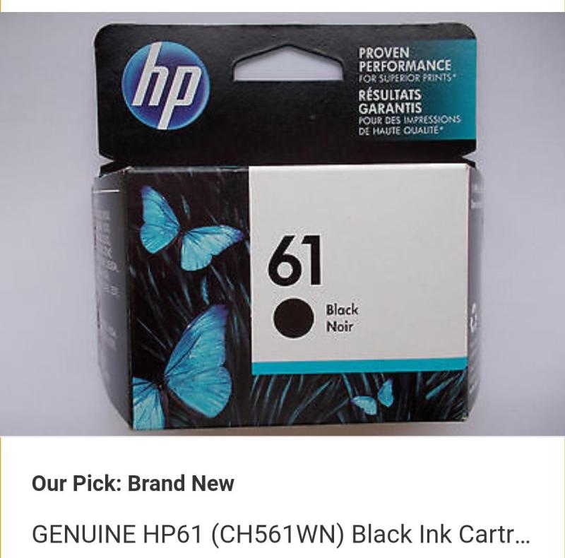 Genuine HP 61 Black Ink Cartridge CH561WN