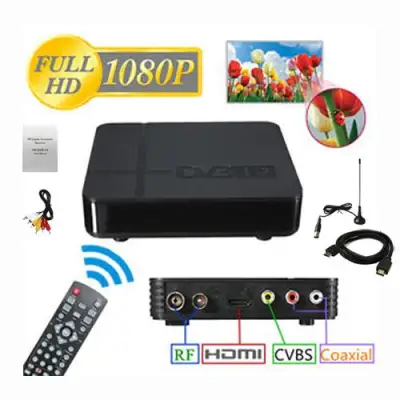 K2 DVB T2 DIGITAL TV BOX with HDMI CABLE & Digital Antenna