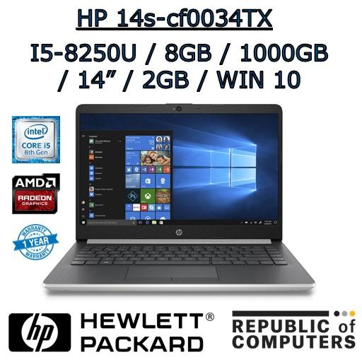 HP 14s-cf0034TX/HP 14s-cf0035TX I5-8250U / 8GB / 1TB HDD / RADEON 2GB / 14 / DVD-RW / WINDOW 10