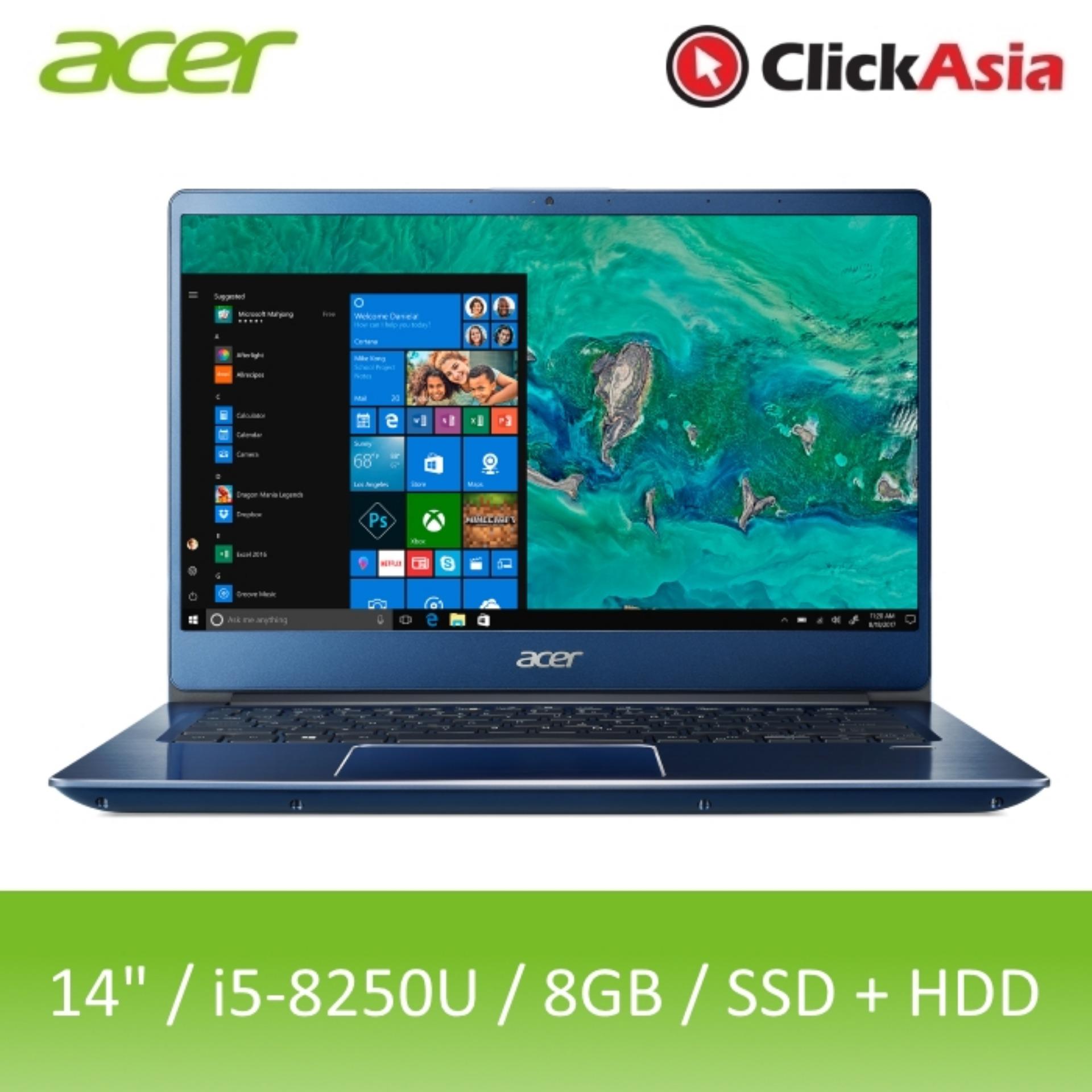 Acer Swift 3 (SF314-54G-5281) - 14 FHD/i5-8250U/2*4GB DDR4/128GB SSD+1TB HDD/Nvidia MX150/W10 (Blue)