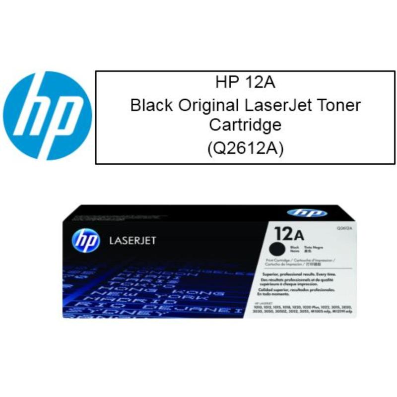 HP Original 12A Q2612A Black Laser Toner Cartridge Q 2612 A  Q 2612A HP 12 Q2612  HP LaserJet 1010 / 1015 / 1020 / 1022 / 1022n / 3020 / 3050 / 3050z / 3052 / 3055 / M1005 / M1319F Singapore