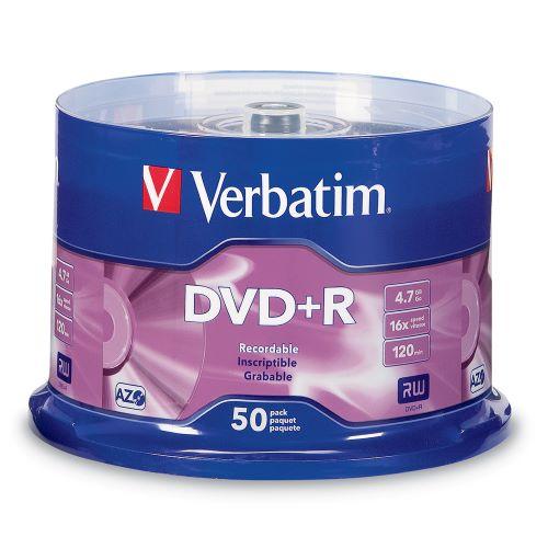 Verbatim DVD+R AZO 50pcs per cake box 4.7gb 16x 120min