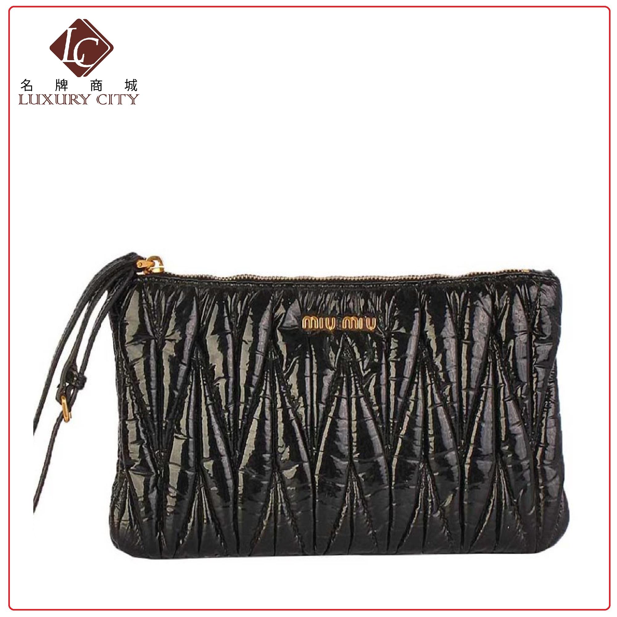 Funky Miu Women Bags Wallets Lazada Singapore Preloved Miu Matelasse Wristlet Clutch Black
